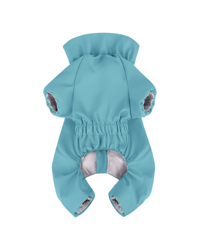 Дощовик для собак WAUDOG Clothes, водонепроникний, XS25, В 36-38 см, С 26-28 см, блакитний
