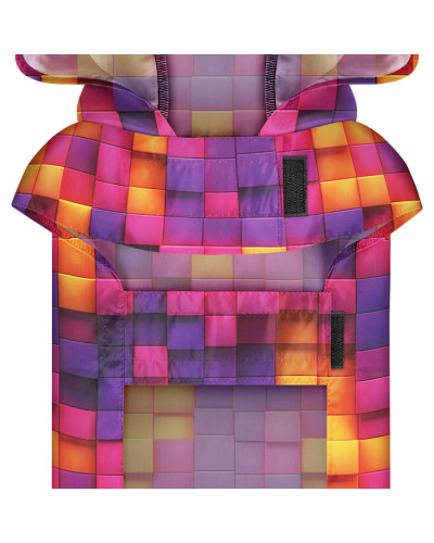 Дощовик-накидка з капюшоном для собак WAUDOG Clothes, малюнок "Куби 3Д",L, А 48-52 см, B 60-70 см, С 42-52 см