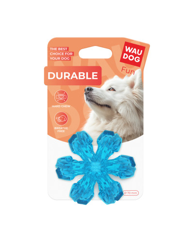 Іграшка для собак WAUDOG Fun Durable Дихаючий м'яч, термопластична гума, 70 мм, блакитний