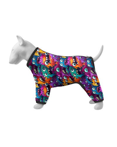 Вітровка для собак WAUDOG Clothes, малюнок "Зубасті монстри", S30, В 57-59 см, С 44-46 см