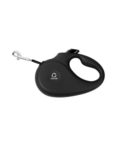 Повідець-рулетка CoLLaR для собак, розмір L, 50 кг, 5 м, світловідбивна стрічка, чорний