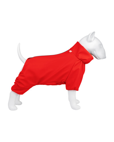 Дощовик для собак WAUDOG Clothes, водонепроникний, M45, В 55-60 см, С 37-40 см, червоний