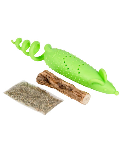 Іграшка для котів Мишка гумова GiGwi Refillable Catnip, гума, 16,5 см