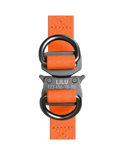 Шлея для собак водостійка WAUDOG Waterproof, c QR паспортом, металічна пряжка-фастекс, Ш 15 мм, Дов 40-55 см помаранчевий
