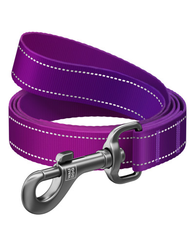 Повідець для собак нейлоновий WAUDOG Nylon Mono, світловідбивний, L-XXL, Ш 25 мм, Дов 300 см, фіолетовий