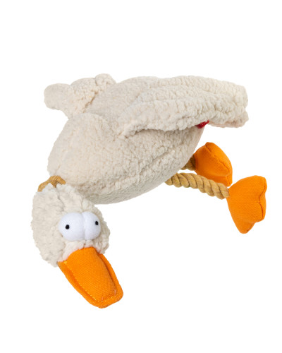 Іграшка для собак Качка з пищалкою GiGwi Catch&fetch, текстиль, мотузка, 36 см
