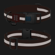 Нашийник для собак водостійкий WAUDOG Waterproof з QR паспортом, світловідбивний, пластиковий фастекс, XXL, Ш 40 мм, Дов 46-70 см, помаранчевий