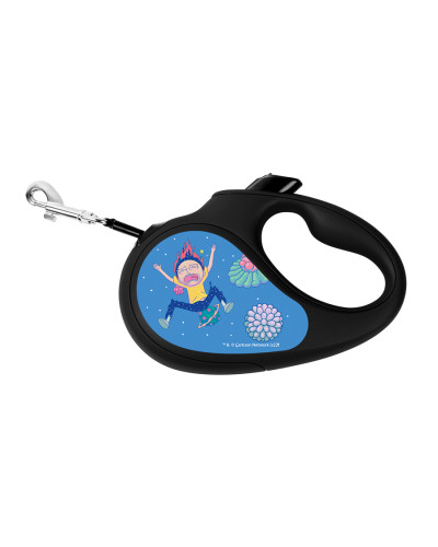 Повідець-рулетка для собак WAUDOG R-leash, малюнок "Рік та Морті 3", L, до 50 кг, 5 м, світловідбиваюча стрічка чорний