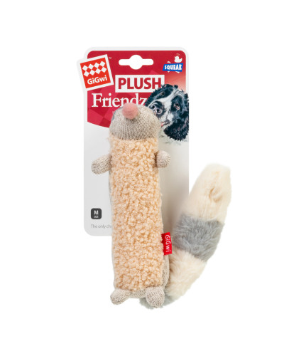 Іграшка для собак Єнот з пищалкою GiGwi Plush Friendz, текстиль, 17 см