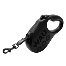 Повідець-рулетка для собак WAUDOG R-leash Monochrome Black, XS, до 12 кг, 3 м, світловідбивна стрічка, чорна