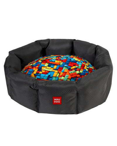 Лежанка для собак WAUDOG Relax, малюнок "Блоки", M, Ш 42 см, Д 52 см, В 19 см