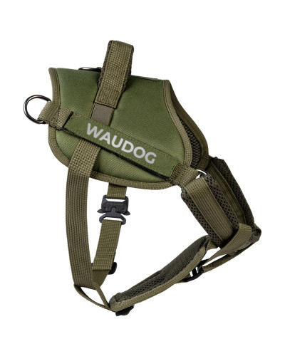 Шлея для службових собак WAUDOG PRO-2, світловідбивна, металевий фастекс, L, В 70-100 см, хакі