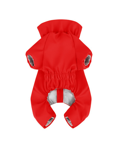 Дощовик для собак WAUDOG Clothes, водонепроникний, M45, В 55-60 см, С 37-40 см, червоний
