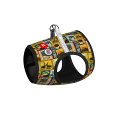 Шлея для собак м'яка WAUDOG Clothes з QR паспортом, малюнок "Бетмен вінтаж", S2, В 46-50 см, С 43-45 см