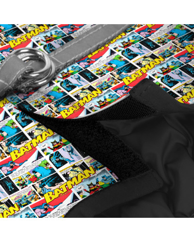 Шлея для собак м'яка WAUDOG Clothes з QR паспортом, малюнок "Бетмен комікс", XS3, В 32-35 см, С 22-24 см