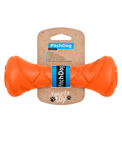 Ігрова гантель для апортировки PitchDog, довжина 19 см, діаметр 7 см помаранчевий