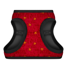 Шлея для собак м'яка WAUDOG Clothes з QR паспортом, малюнок "Супермен червоний", S2, В 46-50 см, С 43-45 см