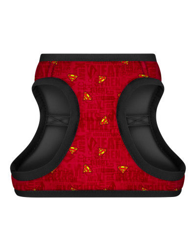 Шлея для собак м'яка WAUDOG Clothes з QR паспортом, малюнок "Супермен червоний", S2, В 46-50 см, С 43-45 см