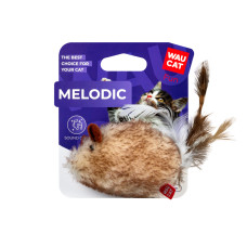 Іграшка для котів WAUCAT Fun Melodic Мишка зі звуковим чипом, штучне хутро, 130 мм