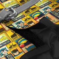 Шлея для собак м'яка WAUDOG Clothes з QR паспортом, малюнок "Бетмен вінтаж", S2, В 46-50 см, С 43-45 см