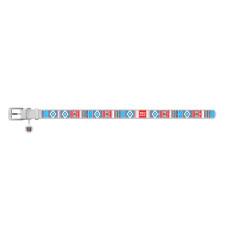 Нашийник для собак шкіряний WAUDOG Design з QR паспортом, малюнок "Етно", XL, Ш 35 мм, Дов 46-59 см, білий