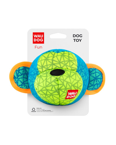 Іграшка для собак WAUDOG Fun, "Мавпа", Ш 16 см, Дл 10 см блакитний