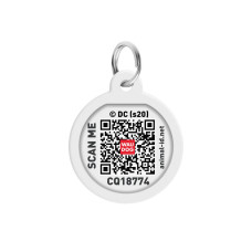 Адресник для собак та котів металічний WAUDOG Smart ID з QR паспортом, малюнок "Бетмен зелений", круг, Д 25 мм