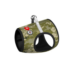 Шлея для собак м'яка WAUDOG Clothes з QR паспортом, "Мілітарі", XS1, В 24-27 см, С 18-20 см