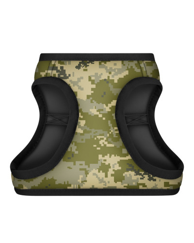 Шлея для собак м'яка WAUDOG Clothes з QR паспортом, "Мілітарі", XS3, В 32-35 см, С 22-24 см
