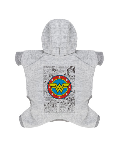 Комбінезон для собак WAUDOG Clothes малюнок "Диво-жінка комікс", софтшелл, M45, B 53-59 см, С 38-42 см