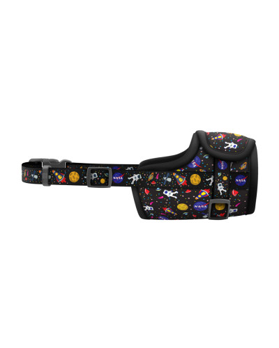 Намордник для собак WAUDOG Nylon, малюнок "NASA", пластиковий фастекс, розмір №2, О 19-26 см
