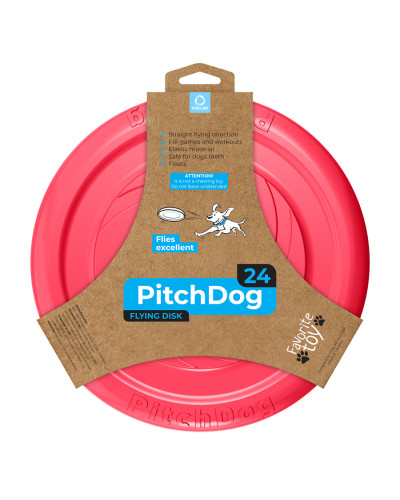 Ігрова тарілка для апортировки PitchDog, діаметр 24 см рожевий