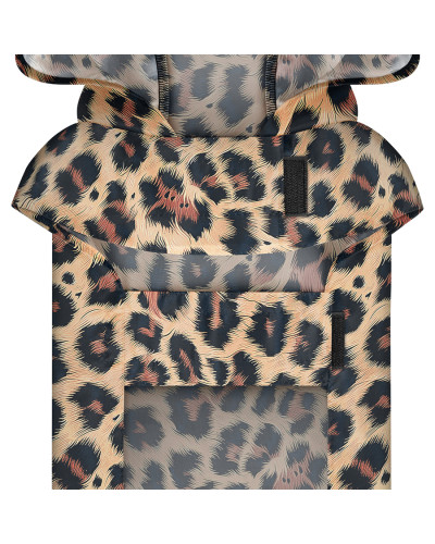 Дощовик-накидка з капюшоном для собак WAUDOG Clothes, малюнок "Леопард", M, А 40-43 см, B 52-62 см, С 33-42 см