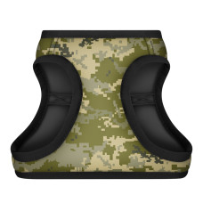 Шлея для собак м'яка WAUDOG Clothes з QR паспортом, "Мілітарі", XS1, В 24-27 см, С 18-20 см