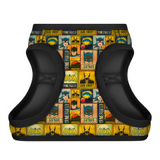 Шлея для собак м'яка WAUDOG Clothes з QR паспортом, малюнок "Бетмен вінтаж", S2, В 46-50 см, С 43-45 см