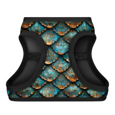 Шлея для собак м'яка WAUDOG Clothes з QR адресником, малюнок "Луска", S2, В 46-50 см, С 43-45 см
