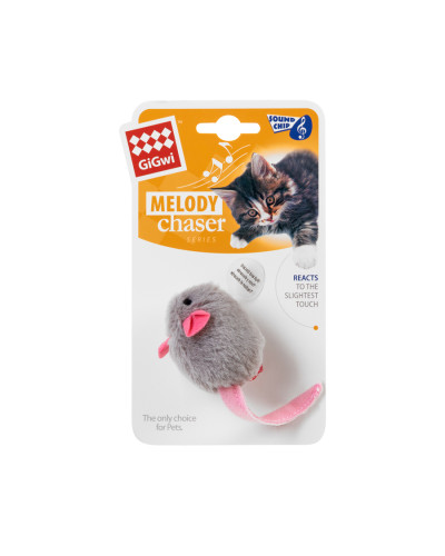 Іграшка для котів Мишка з електронним чипом GiGwi Melody chaser, штучне хутро, 6 см
