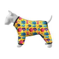 Вітровка для собак WAUDOG Clothes, малюнок "Мохнаті монстри", S30, В 57-59 см, С 44-46 см