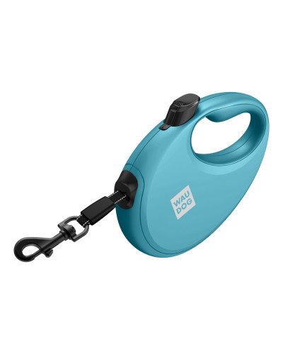 Повідець-рулетка для собак WAUDOG R-leash з контейнером для пакетів, світловідбивна стрічка, S, до 12 кг, 3 м, блакитний