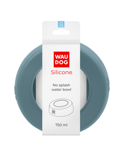 Миска-непроливайка WAUDOG Silicone, 750 мл сірий