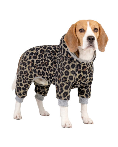 Комбінезон для собак WAUDOG Clothes малюнок "Леопард", софтшелл, L50, B 64-70 см, С 44-50 см