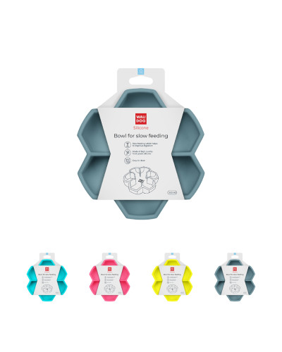 Миска для повільного харчування WAUDOG Silicone, 450 мл, сірий