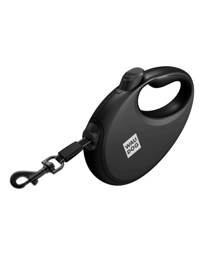 Повідець-рулетка для собак WAUDOG R-leash з контейнером для пакетів, світловідбивна стрічка, S, до 12 кг, 3 м, чорний