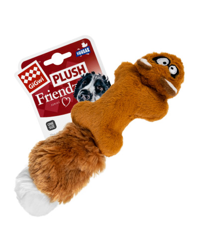 Іграшка для собак Білка з 2-ма пищалками GiGwi Plush Friendz, плюш, штучне хутро, гума, 24 см