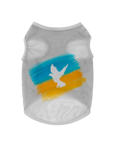 Майка для собак WAUDOG Clothes малюнок "Прапор", сітка, XS, B 26-29 см, C 16-19 см сірий