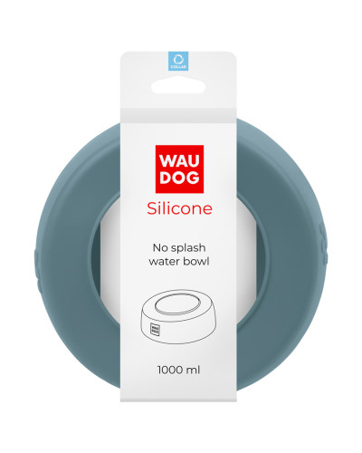 Миска-непроливайка WAUDOG Silicone 1 л сірий