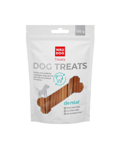 Ласощі для собак WAUDOG Treats "Стоматологічна паличка зі смаком тріски", 100 г