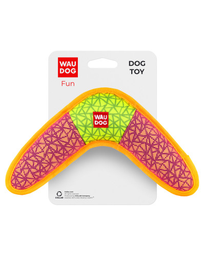 Іграшка для собак WAUDOG Fun, "Бумеранг",Ш 24 см, Д 14 см рожевий