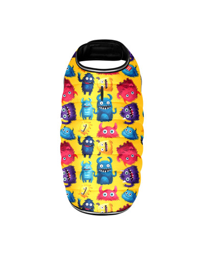 Курточка-накидка для собак WAUDOG Clothes, малюнок "Мохнаті монстри", XS, А 26 см, B 33-41 см, С 18-26 см