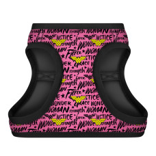 Шлея для собак м'яка WAUDOG Clothes з QR паспортом, малюнок "Диво-жінка в рожевому", XS3, В 32-35 см, С 22-24 см